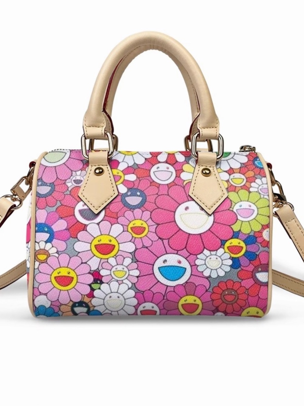 Pink bag with flowers